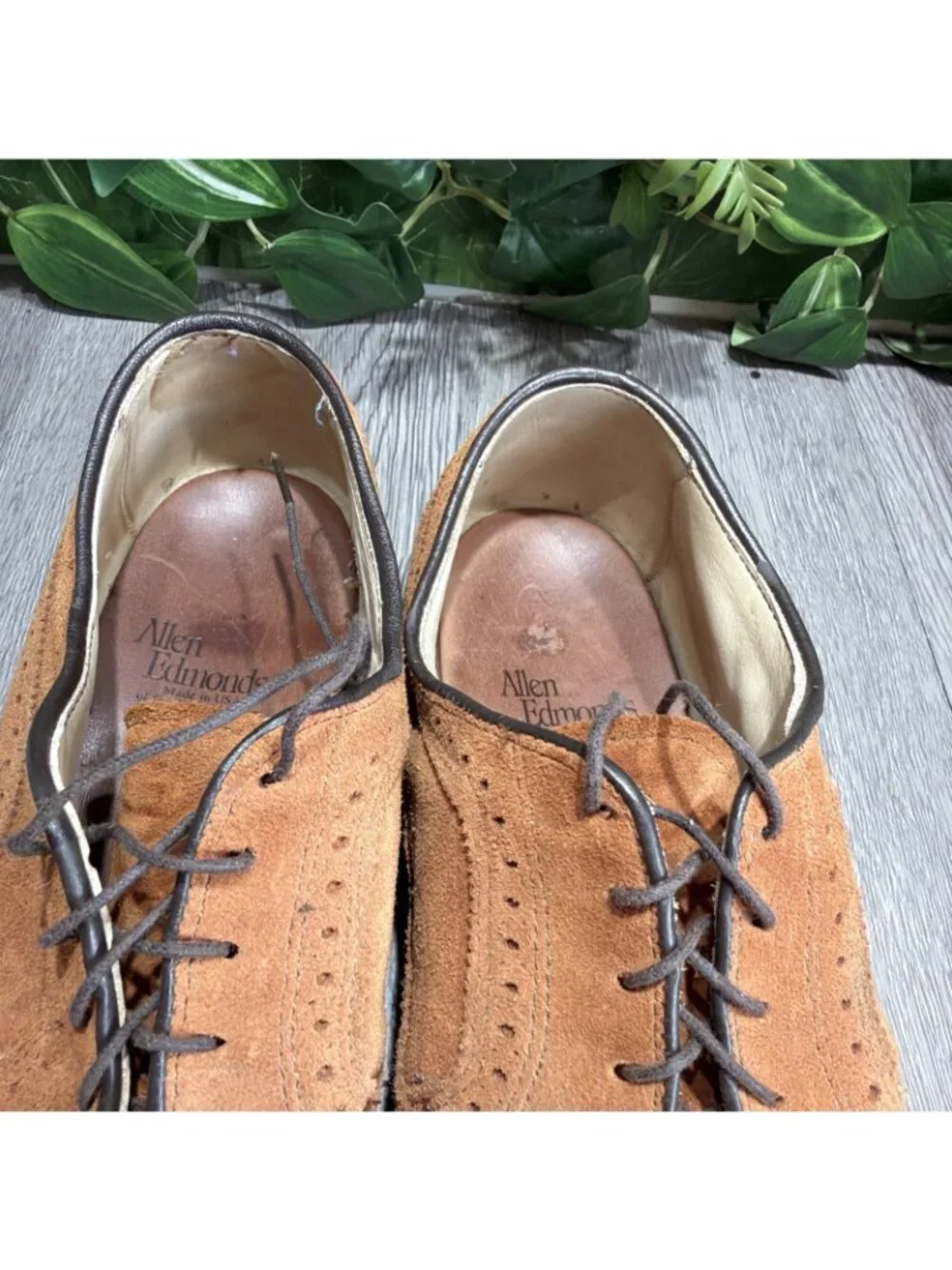 Allen Edmonds Schautel Brown Suede McNeil Wingtip Dress Shoes Men Sz 9.5 D USA
